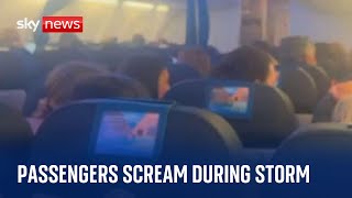 Passengers scream and cry as flight battered by powerful storm [upl. by Huai]