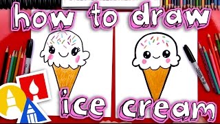 How To Draw A Cute Ice Cream Cone [upl. by Eryt]