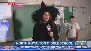 North Royalton Middle Schoolers help Fox 8 predict Halloween forecast [upl. by Aretahs]