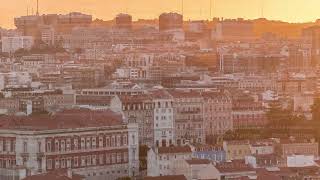 Aerial view of Lisbon skyline with Amoreiras shopping center towers Historic buildings district [upl. by Randy]