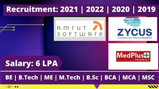 Off Campus Drive For 2022 2021 Batch  Medplus ZYCUS amp AMRUT Mass Hiring  4 LPA Salary [upl. by Tharp]