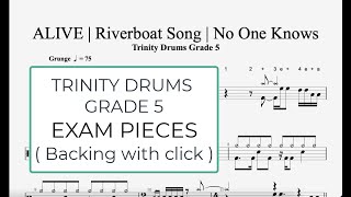 Trinity Grade 5 Drums  Exam Pieces  backing track with click [upl. by Adnorahs]