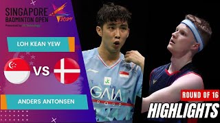 Loh Kean Yew SGP vs Anders Antonsen DEN  R16  Singapore Open 2024 [upl. by Nylrats703]