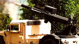 Hawkeye Weapon System In Training Action 105mm Mobile Truck Mounted Howitzer Cannon [upl. by Nifares]