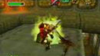 Zelda Ocarina of Time  Kill Ganondorf with Consecutive Spin Attacks 32 sec with 3 Hearts [upl. by Simson]