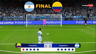 🔴LIVE PENALES  Argentina vs Colombia EN VIVO I FINAL COPA AMÉRICA 2024  JUEGO PES REALISTA [upl. by Tertius205]