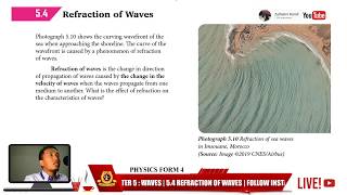 54 REFRACTION OF WAVES  PEMBIASAN GELOMBANG AIR  PHYSICS FORM 4  KSSM  FIZIK TINGKATAN 4 [upl. by Ettennat521]