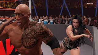 Live WWE 2K24  The Rock vs Indian Female Wrestler  WWE Smackdown Today Fight shorts [upl. by Rimola]