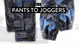 DIY Pants to Joggers • Imdrewscott [upl. by Airamahs]