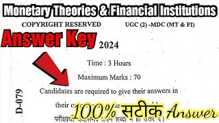 🔥Answer Key Monetary theory amp Financial institutions LNMU Semester 2 Exam 2024 [upl. by Artek]