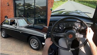 1975 MGB GT V8 Coupe Manual Walkaround amp POV Driving Video  Fully Restored Exceptional [upl. by Arrol890]