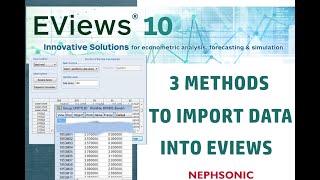 How to import or input data into EViews step by step three 3 methods Eviews 10 [upl. by Ilujna178]