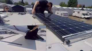 ☀️ Solar Wohnmobil selbst montieren  Kleben mit Sikaflex [upl. by Senalda]