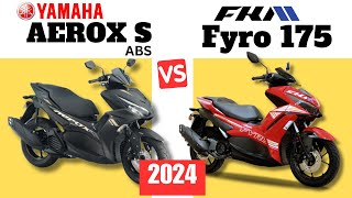 Yamaha AEROX S ABS vs FKM FYRO  Side by Side Comparison  Specs amp Price  2024 [upl. by Oivlis715]