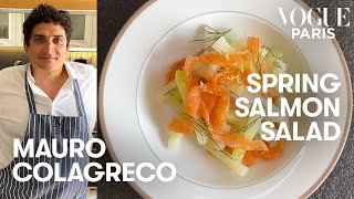 3 Michelin star chef Mauro Colagreco makes a quick easy salmon salad  Vogue Kitchen  Vogue Paris [upl. by Annol94]