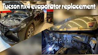 ج1 فك تابلوه وتغيير تلاجه تكييف هيونداي توسانp1 Hyundai Tucson nx4 dashboard amp evaporator removal [upl. by Celinda263]