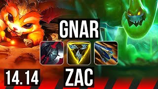 GNAR vs ZAC TOP  Rank 2 Gnar 40k DMG  EUNE Grandmaster  1414 [upl. by Oihsoy]