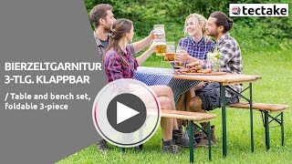 Produktvideo Bierzeltgarnitur 3tlg klappbar  tectake [upl. by Haet77]