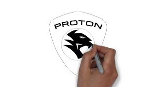 HOW TO DRAW PROTON CAR LOGO [upl. by Ojibbob]