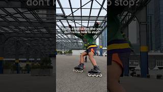 Hockey Stop On Rollerblades 🔥😱 rollerblading tips shorts [upl. by Airtal]