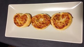 Como hacer palmeritas de pizza jamón y queso [upl. by Raquela]