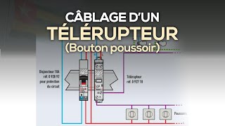 Câblage dun télérupteur Bouton Poussoir [upl. by Nauquf708]