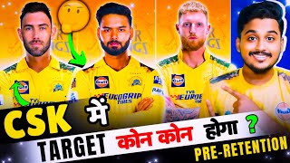 CSK Target list 2025 PreRetention IPL 2025 CSK Target Players IPL 2025 CSK Reteined Players [upl. by Joby]