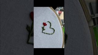 Easy Heart Embroidery  Basic Embroidery Pattern embroidery basicstitches pattern ytviralshorts [upl. by Aynat897]