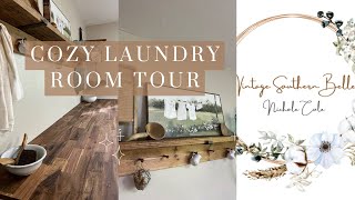 Cozy Vintage Inspired Laundry Room Tour Rustic Laundry Room Decor Ideas [upl. by Dinesh]