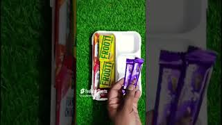 Dairy Milk Shots Chocolate Mithai Chikki Jelly Namkeen amp Frooti Mango Juice Lunch Box Idea 🥰 😋 [upl. by Adamsen]