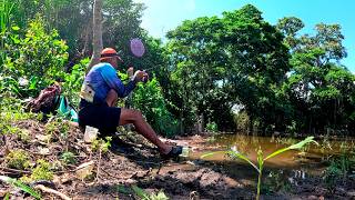 Pesca Y Cocina con anzuelo y lombrices recorriendo el rio [upl. by Adidnac]