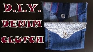 DIY Denim Clutch Purse [upl. by Austina]