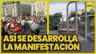 Protestas en Lima Concentración de manifestantes en Plaza 2 de Mayo [upl. by Gensler]