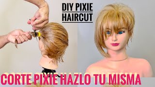 Cote Pixie Asimetrico Hazlo Tu Misma  DIY PIXIE HAIRCUT [upl. by Rombert]