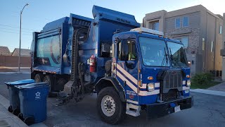 Republic Services Quick CNG Peterbilt 520 McNeilus ZR Garbage Truck on Vegas Trash [upl. by Assenal107]