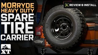 Jeep Wrangler MORryde Heavy Duty Spare Tire Carrier 20072017 JK Review amp Install [upl. by Hgielhsa]