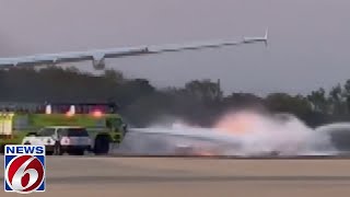 Plane crashes into aircraft at Sanford airport erupts into flames [upl. by Fortuna]