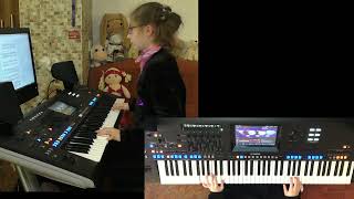 Cancan played by Verenice Heitsch 9 Jahre Yamaha Genos Deluxe [upl. by Kenyon]