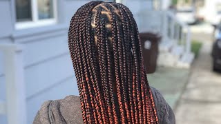 Knotless Box Braids Gripping  Creating an Ombré [upl. by Eduj]