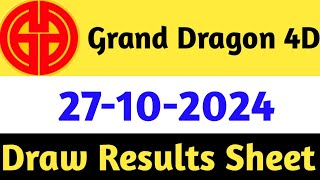 27102024 Grand Dragon Today 4D Results  4d Malaysia Live Today  Today 4d Result Live [upl. by Allayne]