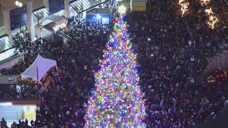 40th Annual Tree Lighting Ceremony brightens Pioneer Courthouse Square in downtown Portland [upl. by Akihsal]