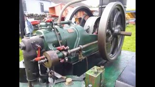 Starting a 10 hp hot bulb Victoria engine [upl. by Bathulda]