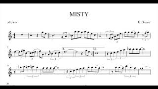 MISTY alto sax funky slow backing track sheet music Tony Battaglia giugno 2021 [upl. by Sylvan979]