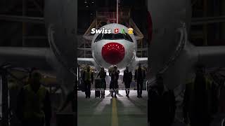 Swiss Airlines at Christmas 🇨🇭🎄🎅  FlySWISS  christmas aviation snow flying pilot avgeeks [upl. by Nivrae233]