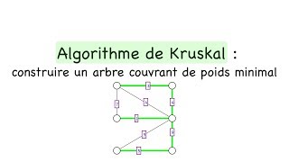 Algorithme de Kruskal pour construire un arbre couvrant de poids minimal [upl. by Naols]