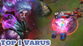 Wild Rift Varus  Top 1 Varus fiend queller skin Gameplay Rank Sovereign [upl. by Voltmer]