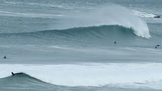 scoring head high  offshore WAVES all day SURFING PARADISE NEWQUAY CORNWALL [upl. by Cornelle712]