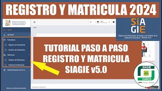 Siagie v50  Registro y Matricula de Estudiantes  TUTORIAL BIEN EXPLICADO [upl. by Izmar]