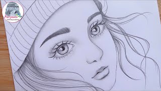 A Cute Face  Drawing Tutorial  How to draw a girl  Step by step  Pencil Sketch [upl. by Snodgrass]