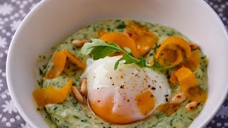 Recette  Œuf parfait crème de roquette et poutargue [upl. by Ebenezer]